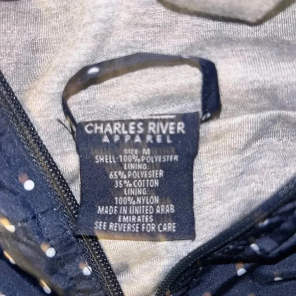 Women’s Charles River Navy Rain Jacket With White Polka Dots - Picture 5 of 5